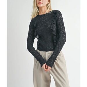 Sage The Label Journey Ruffle Lace Top Women’s LG NWT